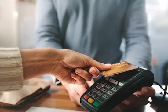 Contactless payment on terminal with credit card